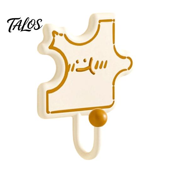 Removable Hooks Without Wall Damage Cartoon Puzzle Key Hook, Heavy Duty Traceless Plastic Hanger, Space Saving for Countertop Self Adhesive