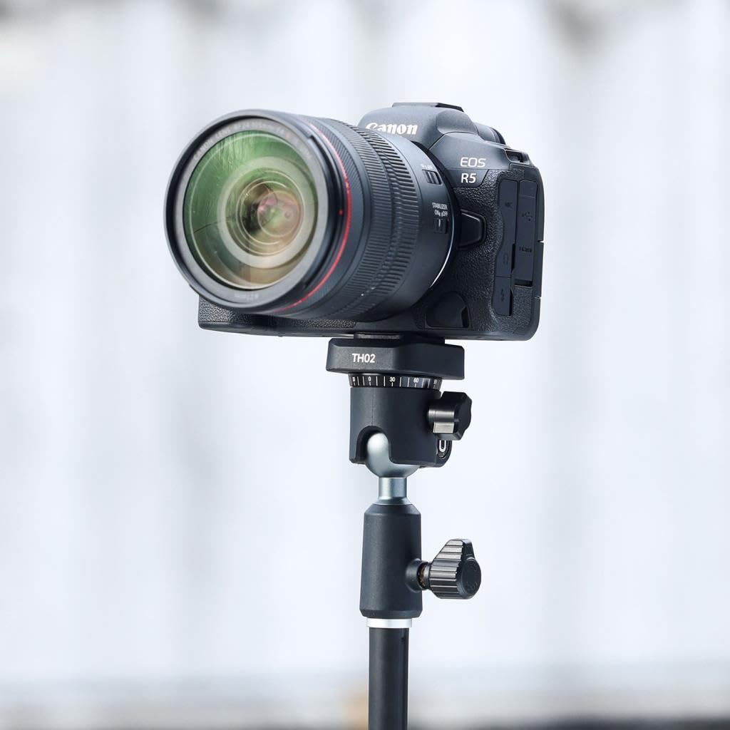 Ulanzi T112 TH02 Uka Inverted Ball Head with Quick Release Plate, 360° Rotation, Camera Mount for Monopods and Tripods, Cameras, and DSLRs