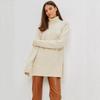 Autumn and Winter New Semi-turtleneck Street Simple Loose Knitted Jumper Ol Commuter Long-sleeved Sweater Women