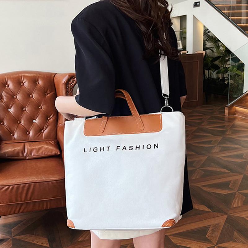 Fashionable Canvas Tote Bag For Women Trendy Large Capacity Shoulder Bag