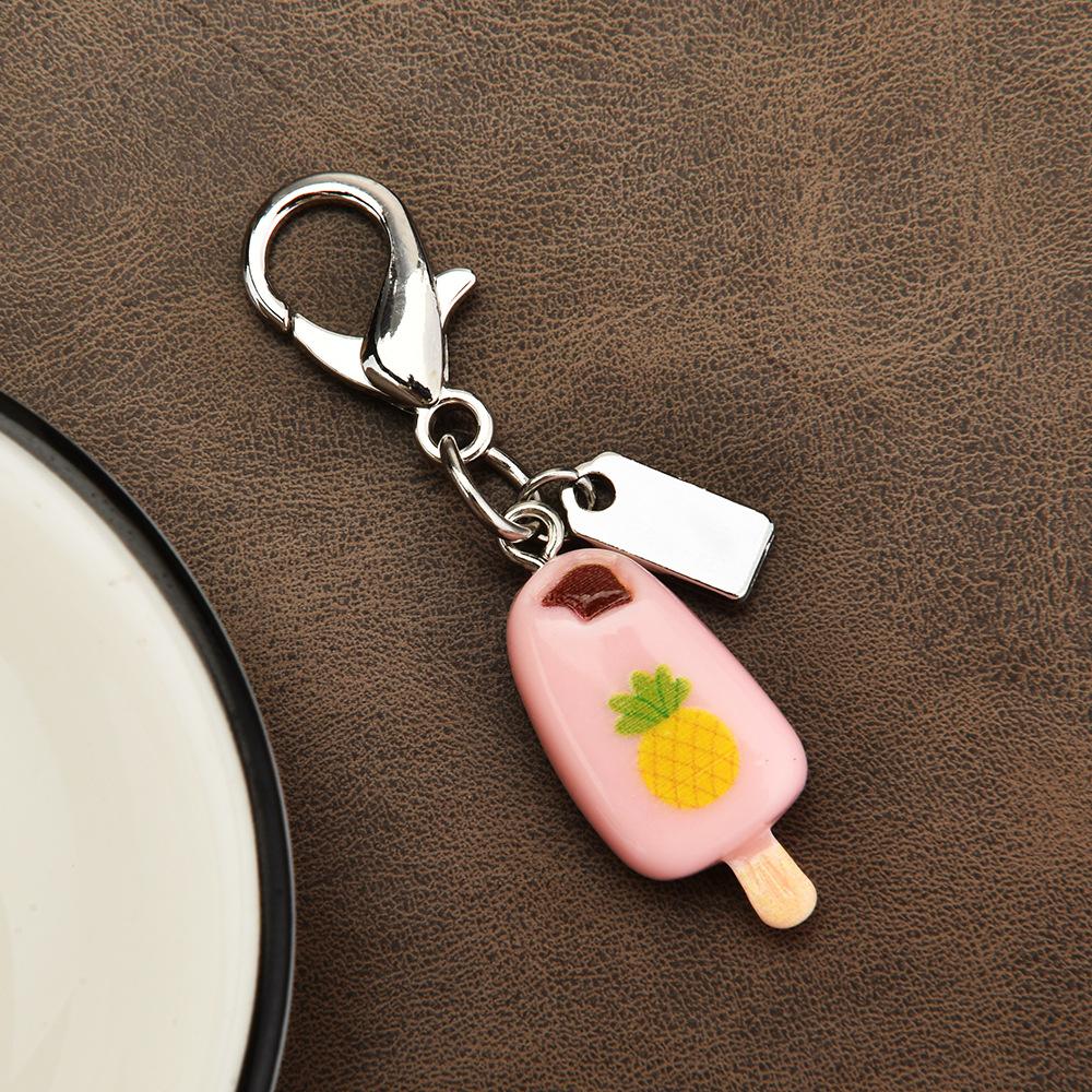 Ice Cream Popsicle Cute Keychain Simulation Resin Personalized Key Ring Bag Charm DIY Accessories Car Keychain Jewelry Girl Gift