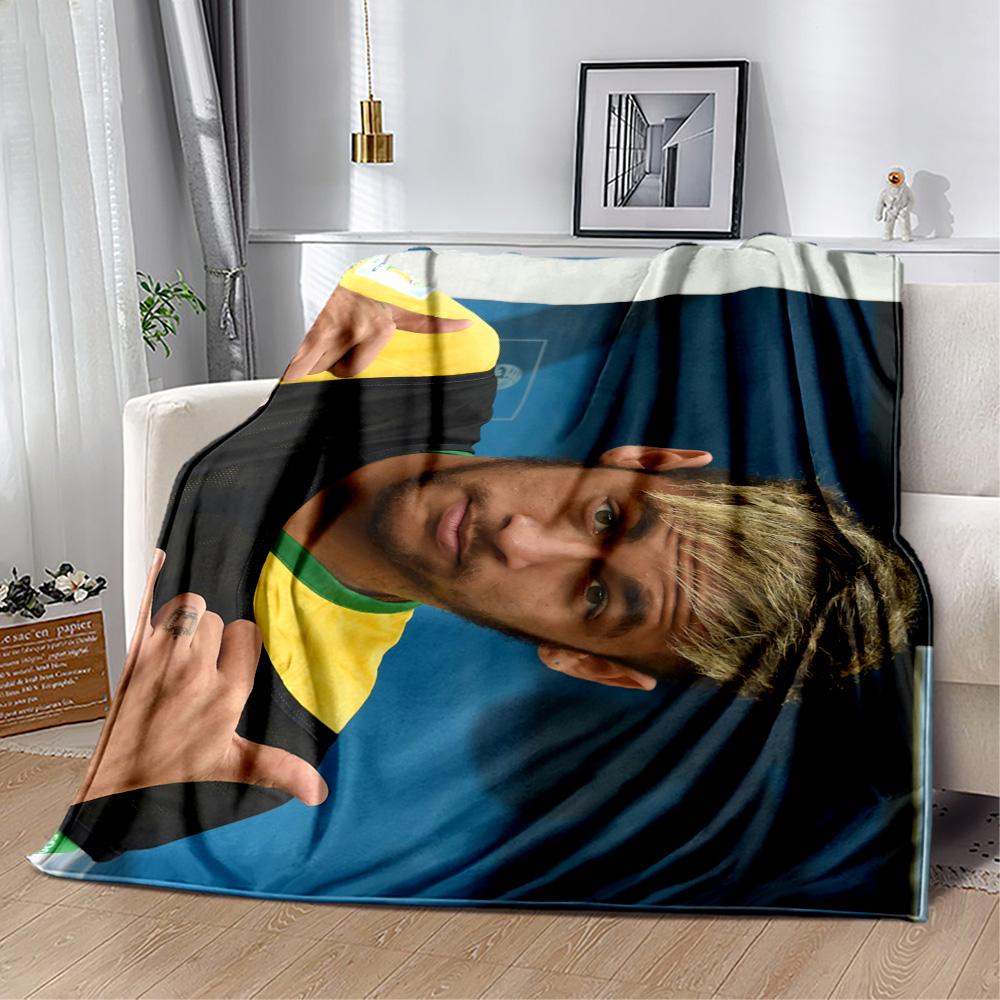 Neymar's Yellow Green Gesture Blanket Soft & Cozy Suitable for Seaside Office Chair for All Occasions Modern Gift for Travel Home Birthdays
