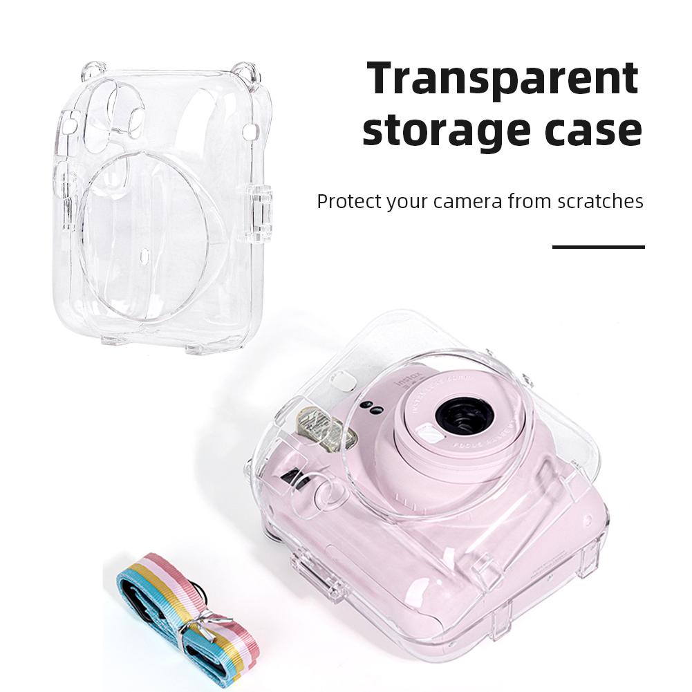 Mini Camera Case Transparent Cover Shell with Shoulder Strap Storage Box for Fujifilm Instax Mini 12 for Camera Instax Mini12