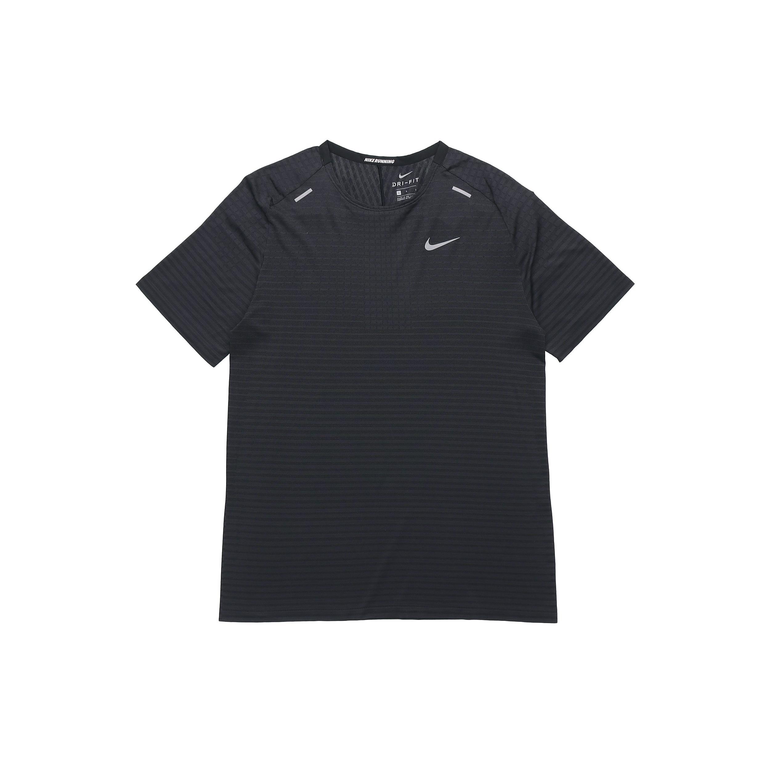Nike Techknit Ultra Light And Breathable Running Short Sleeve Male Black Men s CJ5345-010 S