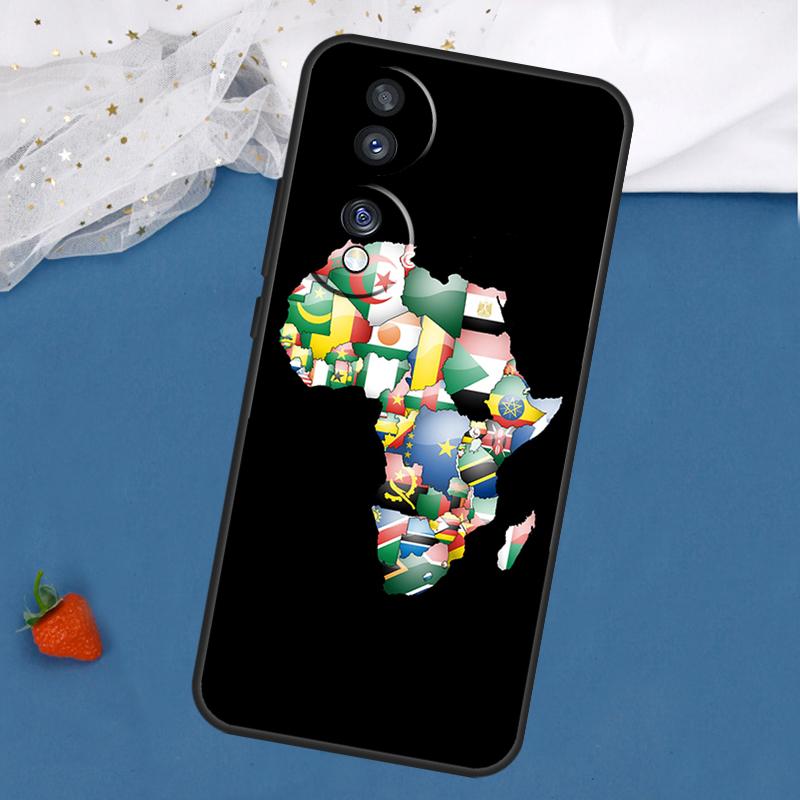 Africa Map Geography Case For Honor Magic 5 6 8 Pro 7 Lite 200 400 50 70 90 X8c X8b X9a X9b X9c X9d Win RT Cover