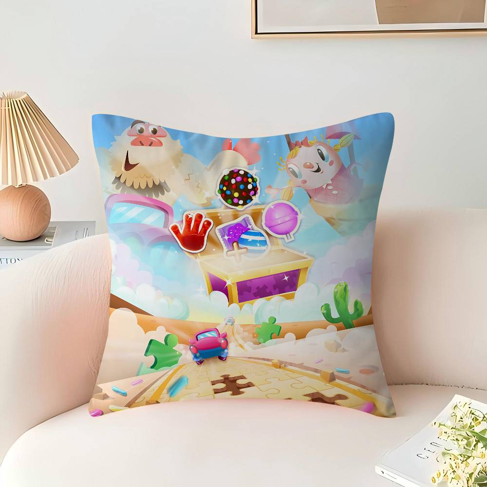 C-Candy Crush Saga Personalized Pillow Cover Kids Bedroom Wild Party Decor Pillowcase Kid Birthday Shower Gift