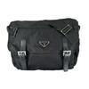Triangular Logo Messenger Bag Black Women Used
