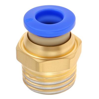 PC6-02 Mosazná pneumatická rychlospojka pro PE / PA / PU trubku o vnějším průměru 6 mm s vnějším závitem BSPT 1/4 palce, přímá zasouvací rychlospojka