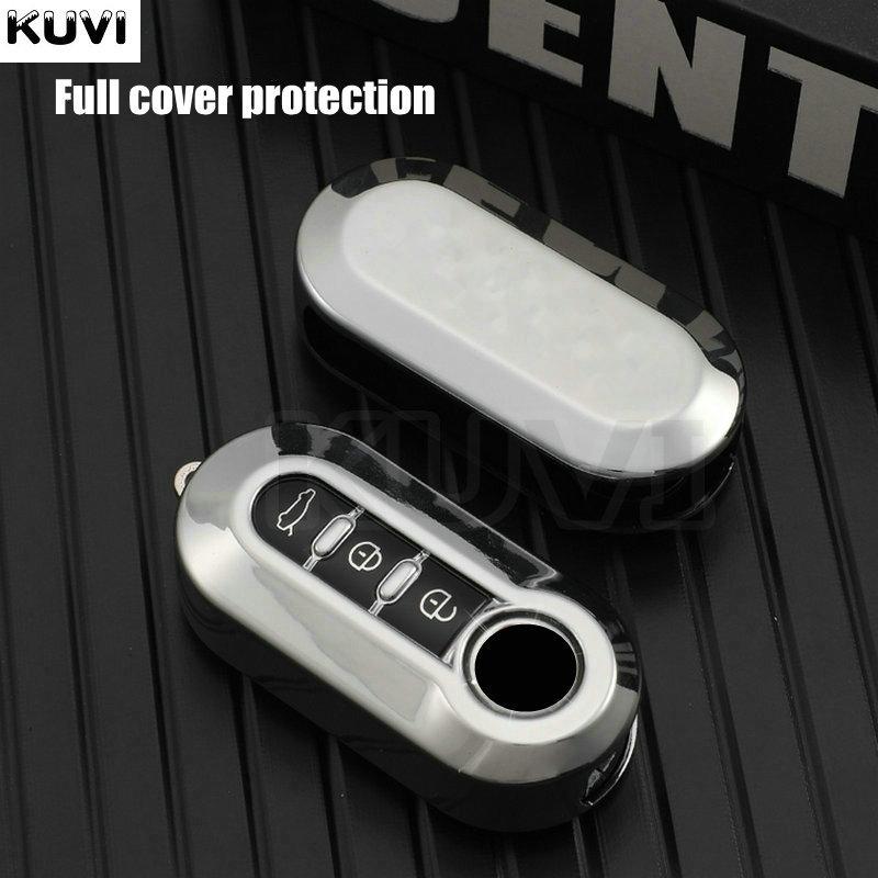 3 Buttons TPU Car Flip Key Case Cover for Fiat Ducato 500 500L Panda Grande Punto Lancia Musa Auto Shell Fob Accessories