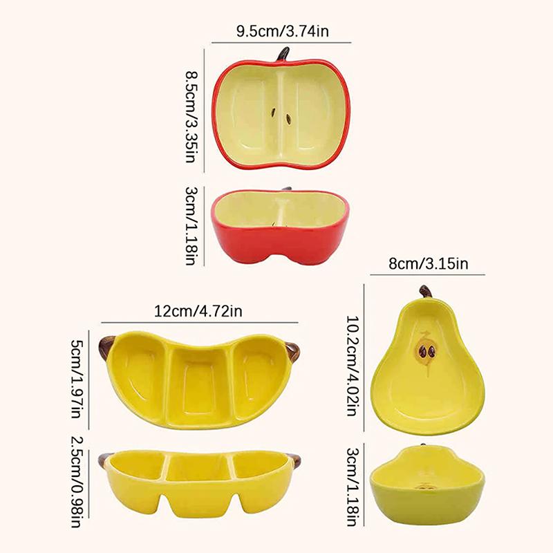 Cute Fruit Shaped Ceramic Plate Home Dining Table Fun Snack Plate Dish Sauce Seasoning Snack Plate Kitchen Accessories