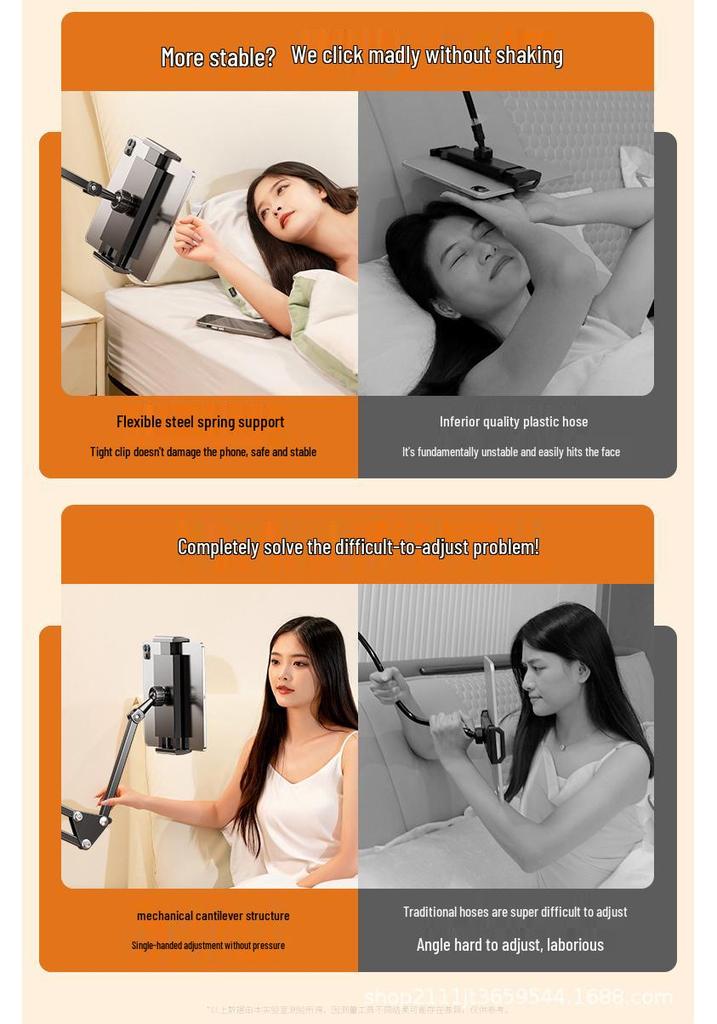 Adjustable Bedside Metal Holder for Phones and Tablets