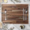Plate Mat Place Mats Imitation Wood Grain Placemat Linen Pad 40*30cm For Dining Table Mat Non Slip Placemats Bowl Coaster