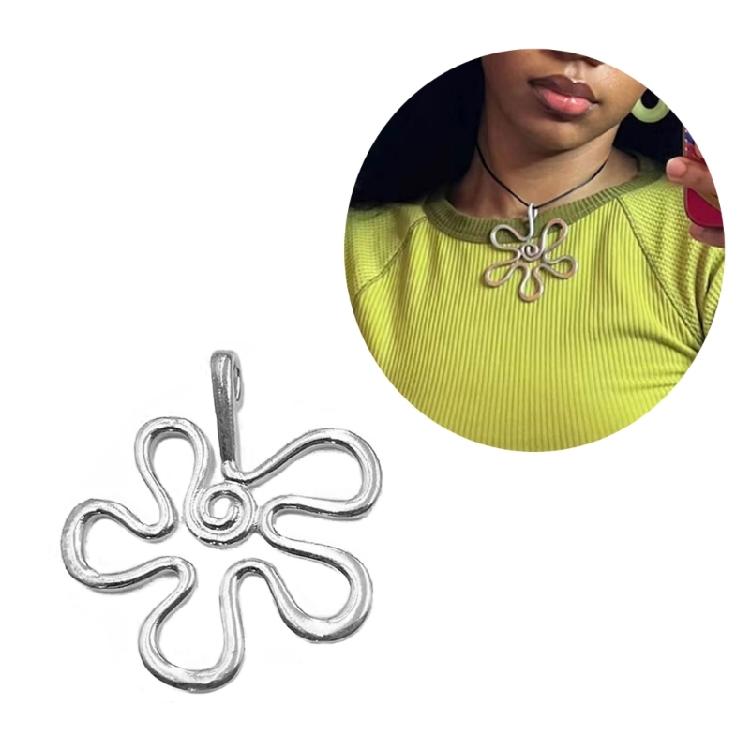 Flower Charm Pendants Abstract Flower Charm Dangle Jewelry Making Accessories