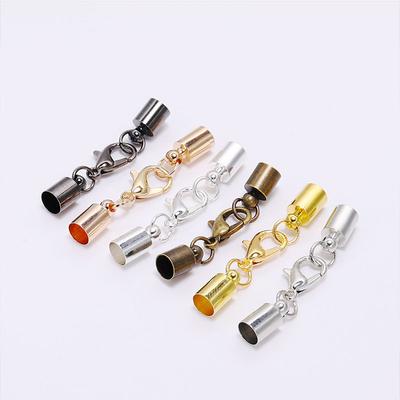 10 pezzi/Lotto Tappi Terminali per Cordino Rotondi Fai da Te Collana Moschettoni Ganci Accessori per la Creazione di Gioielli Catena di Estensione Connettore per Bracciale