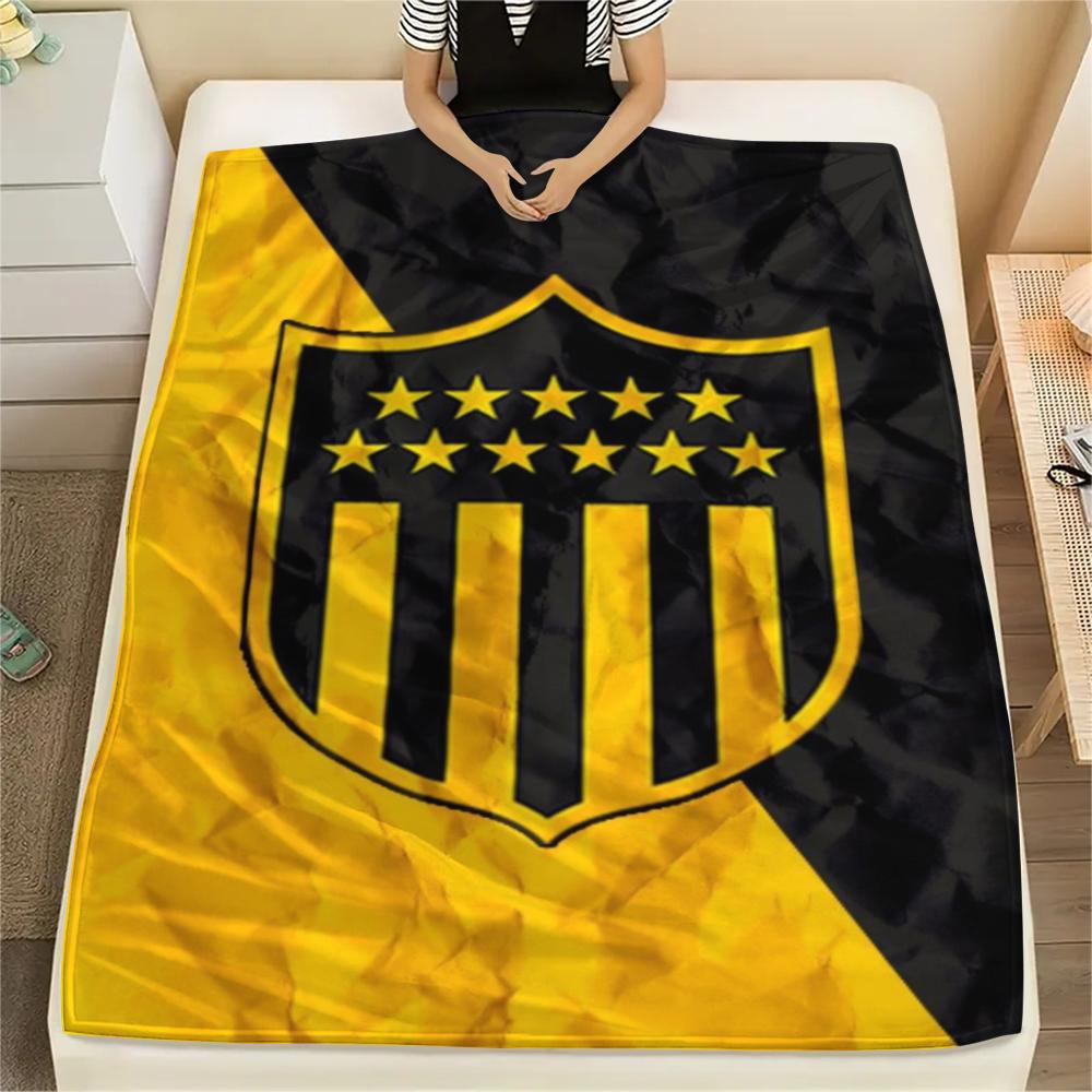 1PC Penarol Football Club Print Flannel Blanket, High Quality Comfortable for All Seasons, Home Decor, Warmth and Comfort, Perfect for Christmas Gifts