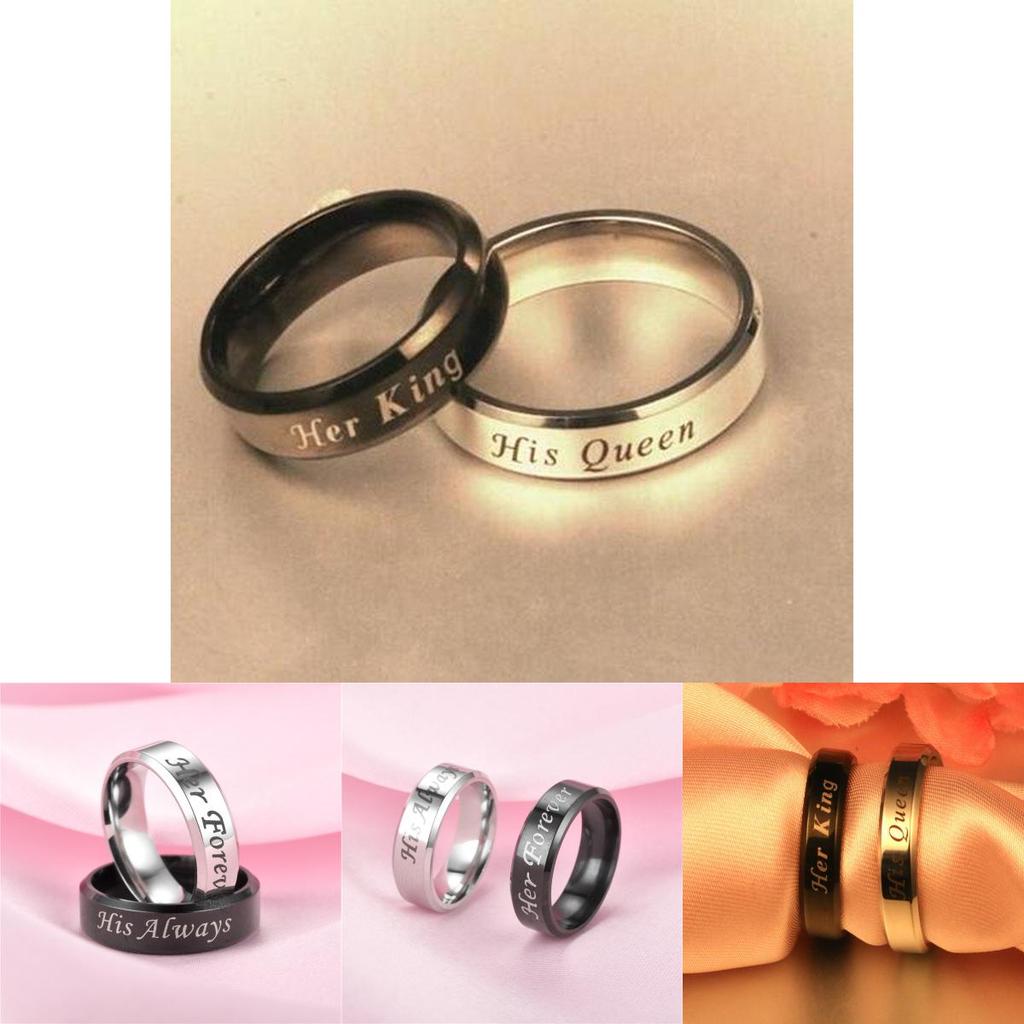 Stilvolle U-förmige Partnerringe für König und Königin für einen romantischen Geschenkanlass