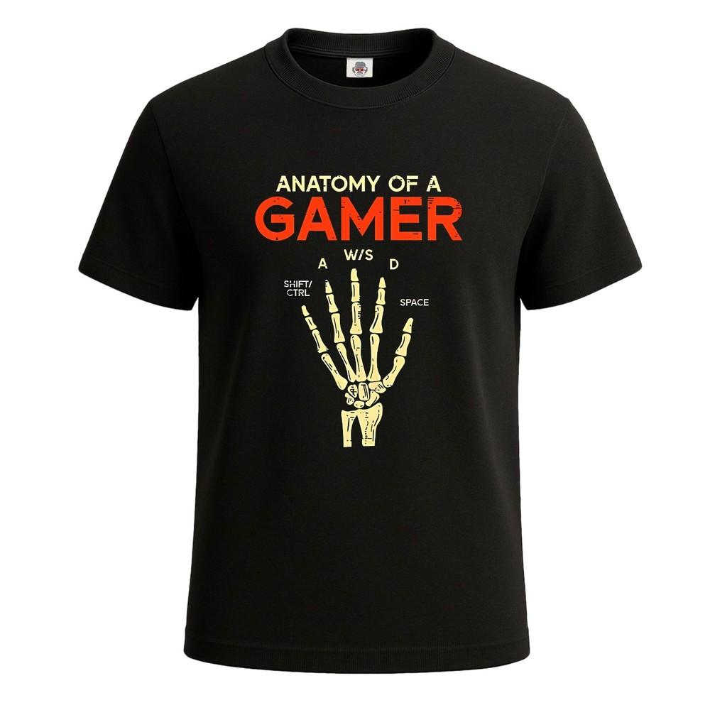 Anatomy Of A Gamer Skeleton Hand TShirt Funny For Mens Novelty Joke Tee Top Unisex T-Shirt XL