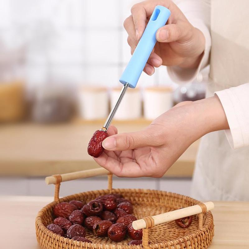 1 ks Nerezový odpeckovač ovoce Datle Třešně Hrušky Odpeckovač Odstraňovač Semínek Ovoce Kráječ Nůž Nástroje na Ovoce a Zeleninu