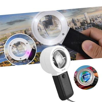 Lupa Vybavená Profesionálními 4 LED Světly pro Inspekční Nástroje 30x Lupa Dvouvrstvá Optická Skleněná Čočka Lupa