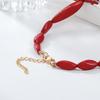 2Pcs Vintage Exaggerated Red Coral Necklace For Women Girls  Boho Style Statement Retro Necklaces Fine Jewelry Gifts