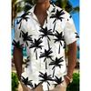 Camicia Hawaiana Estiva da Uomo Manica Corta Stampa Tropicale Fresca Vestibilità Larga Comoda Top da Festa