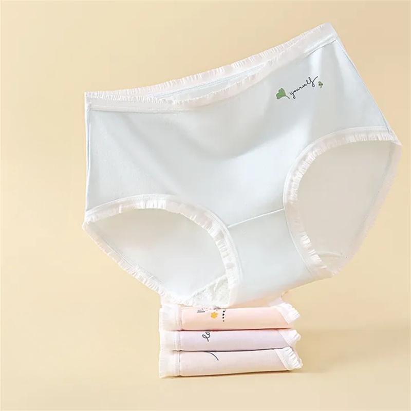 4 Pack Briefs Teenage Girls Cotton Underwear Comfort Stretchy Triangle Panties for Teens