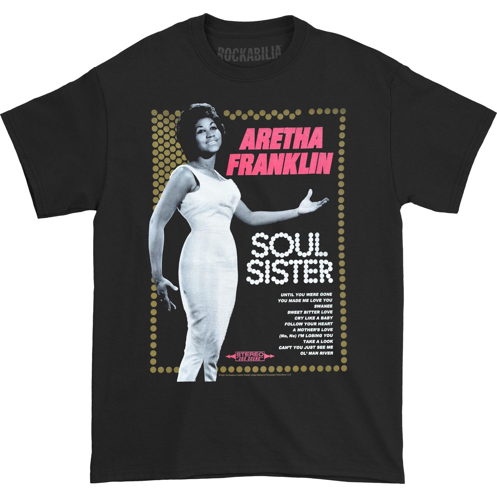 

Men s Aretha Franklin Soul Sister Slim Fit T-Shirt Mens Womens Tees Top Black XL
