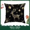 Black Gold Christmas Theme Pillowcase Bedroom Cushion Cover 100% Polyester Living Room Cushion Pillowcase Home Decor