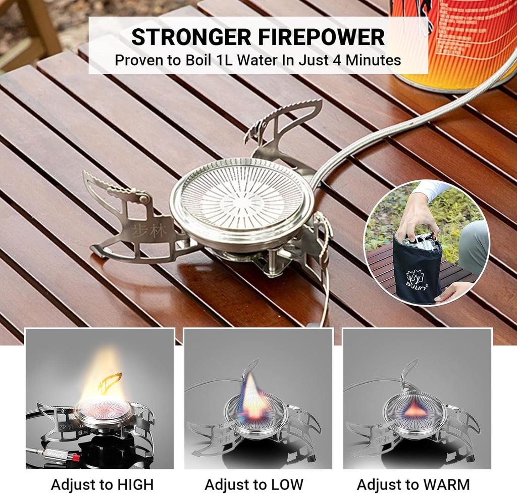 Backpacking Stove 3800W-18000W Portable Windproof Propane Camping Stove for Hiking