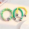 Top-Selling Fashion Sports Bracelet Set: Soft Clay Beaded Football Letter Design