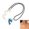 Rhinestones Dolphin Pendant Necklace for Women Adjustable Length Neckchain Choker Lightweight Comfortable Accessory