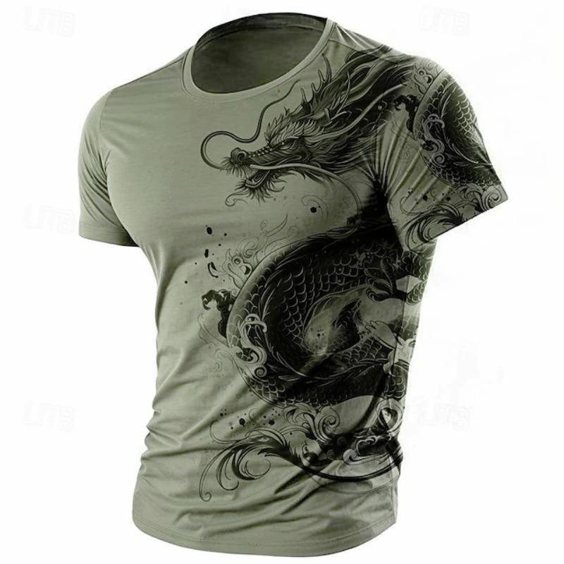 Men's 3D Printed T-Shirt Alphabet Pattern Printing Short Sleeve O-Neck Pullover Casual Top