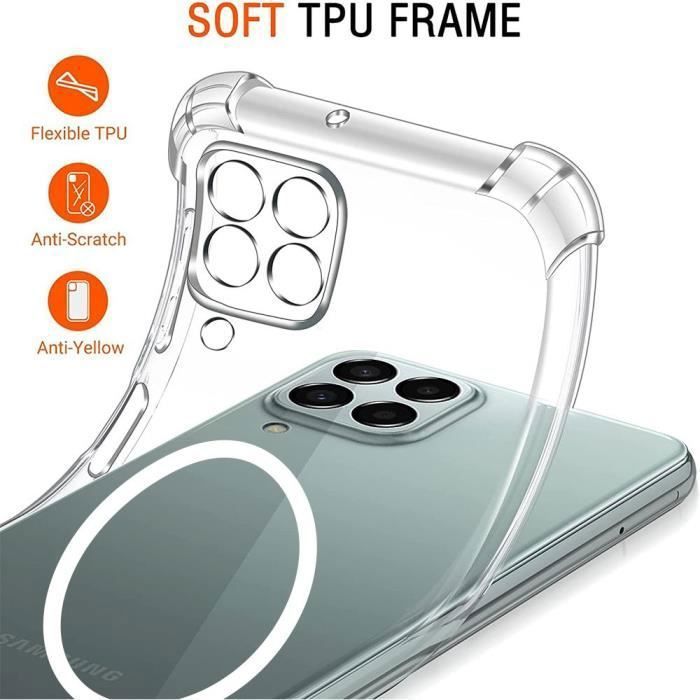 Coque Silicone pour Samsung Galaxy M33 5G - BOOLING - Transparent - Souple - Rebords surélevés - Moderne