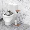 Mobiler Toilettenpapier-Bodenständer Naturholz-Finish Badezimmer-Aufbewahrungslösung mit dekorativer oberer Plattform