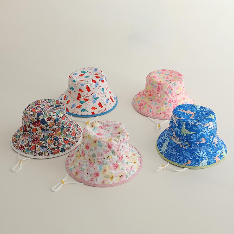 Children New Quick Drying Bucket Hats Summer Sunhat Kids Fishing Hat Sunshade Visor Boys Girls Outdoor Cute Cartoon Beach Cap
