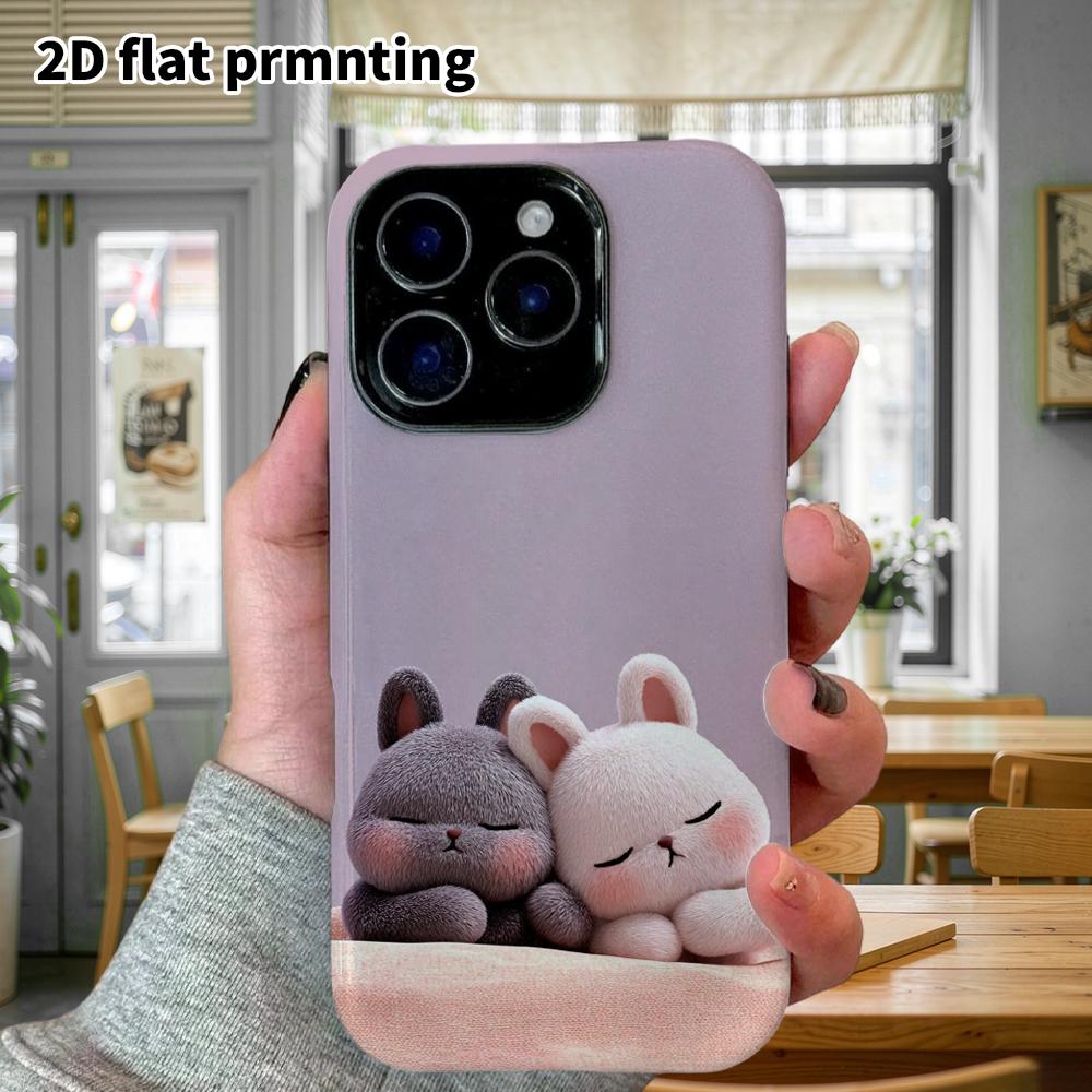 Phone Case: 2D flat Samsung Galaxy A34 A35 M05 M06 S20 S22 S21 FE Plus 5G protective case, gray rabbit and white rabbit, perfect Christmas and Hallowe
