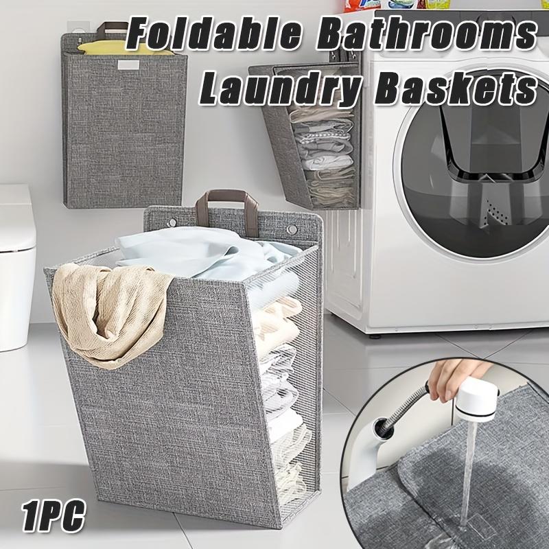 1pc New Wall Mounted Dirty Laundry Basket, Household Laundry Baskets, Clothes Storage Basket, Foldable Bathrooms