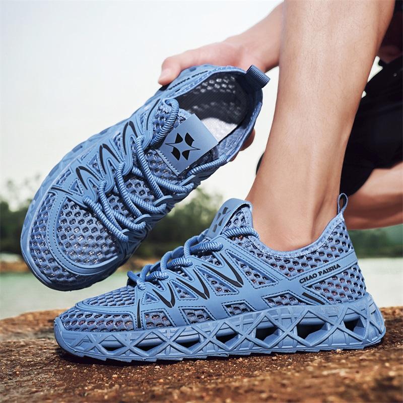 Sommer Herren Mesh Sneaker Outdoor Barfußschuhe Mann Watschuhe Atmungsaktiv Schnelltrocknend Herren Wassersneaker zapatos de playa