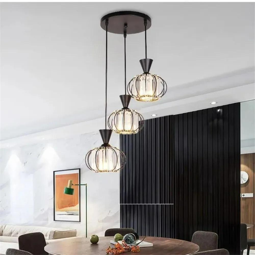 Modern Crystal Pendant Lamp Dining Room Lamp Bar Lamp Bedroom Hanging Light Fixture Lustres Simple Pendant Lights