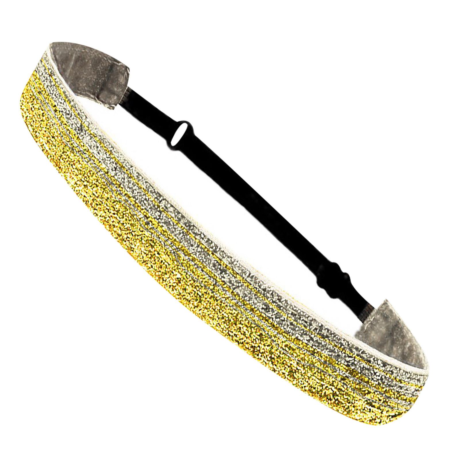 

(проектор) Нескользящая головная повязка для волос с блестками, милый эластичный головной убор, спортивная повязка на голову для йоги One Size жёлтый