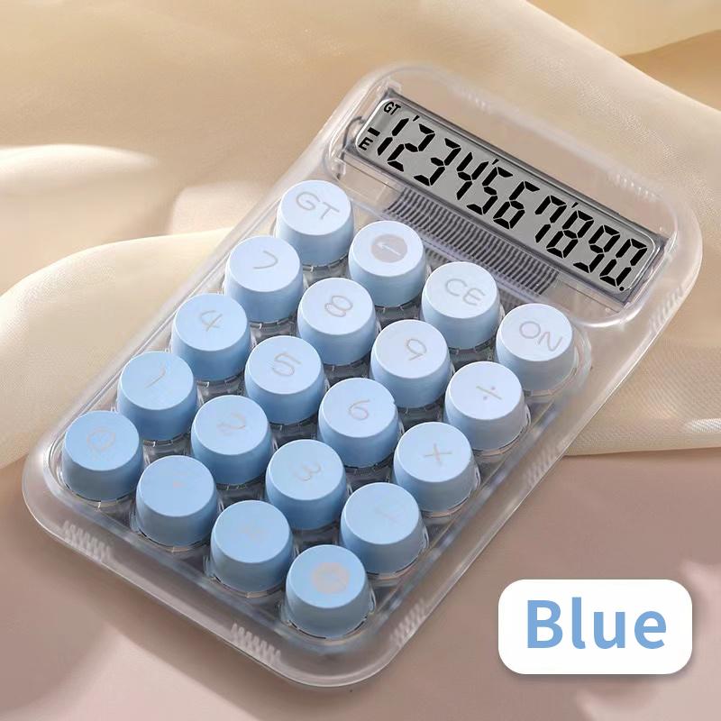 

Механический кнопочный калькулятор с 10-разрядным дисплеем, большой ЖК-дисплей, калькулятор, базовый стандартный калькулятор для школы и дома синий