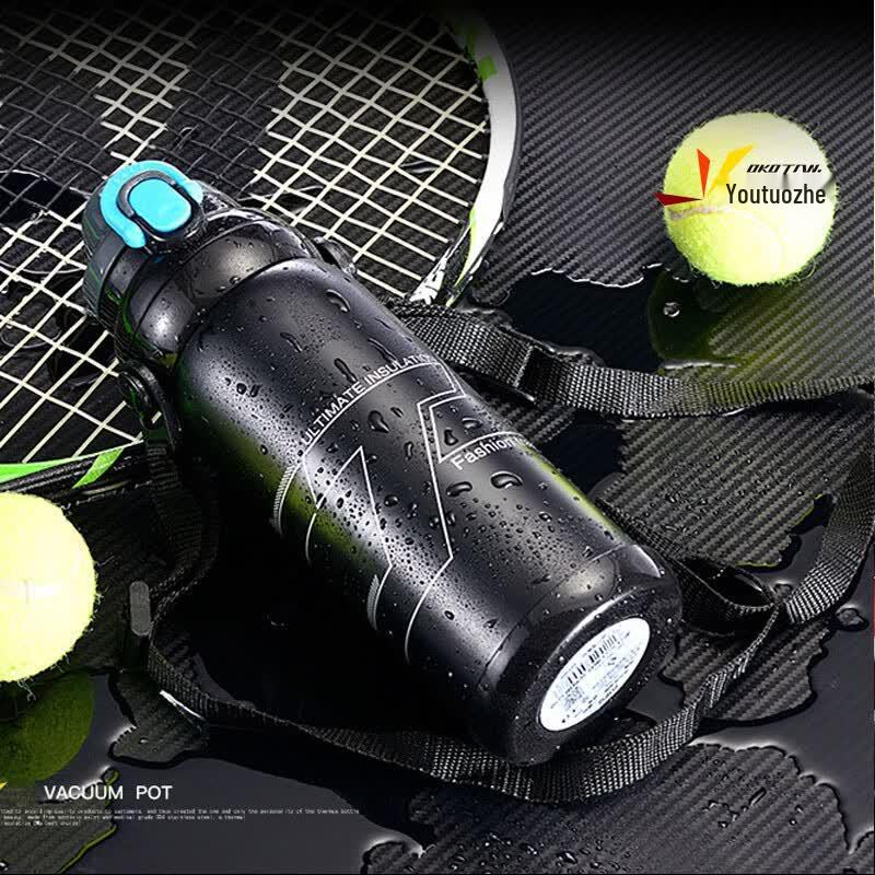 YouTuozhe Active Double-Lid Travel Insulated Water Bottle, 800ml
