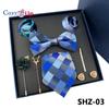 7 PCS Classic Men's Tie Set Paisley Stripe Necktie for Men Pocket Square Bowtie  Brooch Cuff Father's Day Gift Box