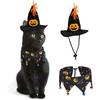 Halloween Haustierkostüm Hut Halsband Set Katze Halsband Lustiger Kürbishut Vliesstoff Haustier Party Dekoration Requisiten Katze Hund Kostüme