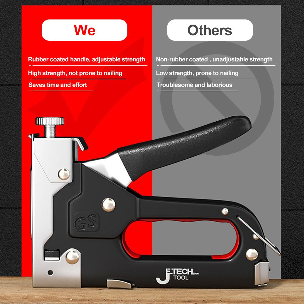 אקדח מסמרים ידני 4 ב-1 מהדק בנייה אקדחי סיכות כבדים אוויר מסמר נגרות עץ עם 600 סיכות כלי נגרות ביתיים