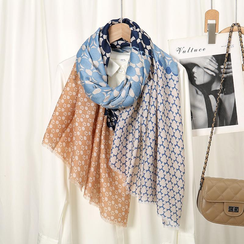 

180*90Cm Winter Thick Viscose Scarf Geometric Patchwork Fringe Cotton Shawls And Wraps Pashmina Stole Bufandas Muslim Sjaal