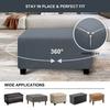 Jacauard Ottoman Chair Cover Elastic Footstool Slipcover All-inclusive Rectangle Footrest Cover Foot Stool Protector Living Room