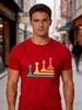 Unisex Red Crew Neck Tee Gradient Color Pawn Rook Bishop Queen Chess Pieces Graphic Retro Board Game Lover Casual Cotton Tops