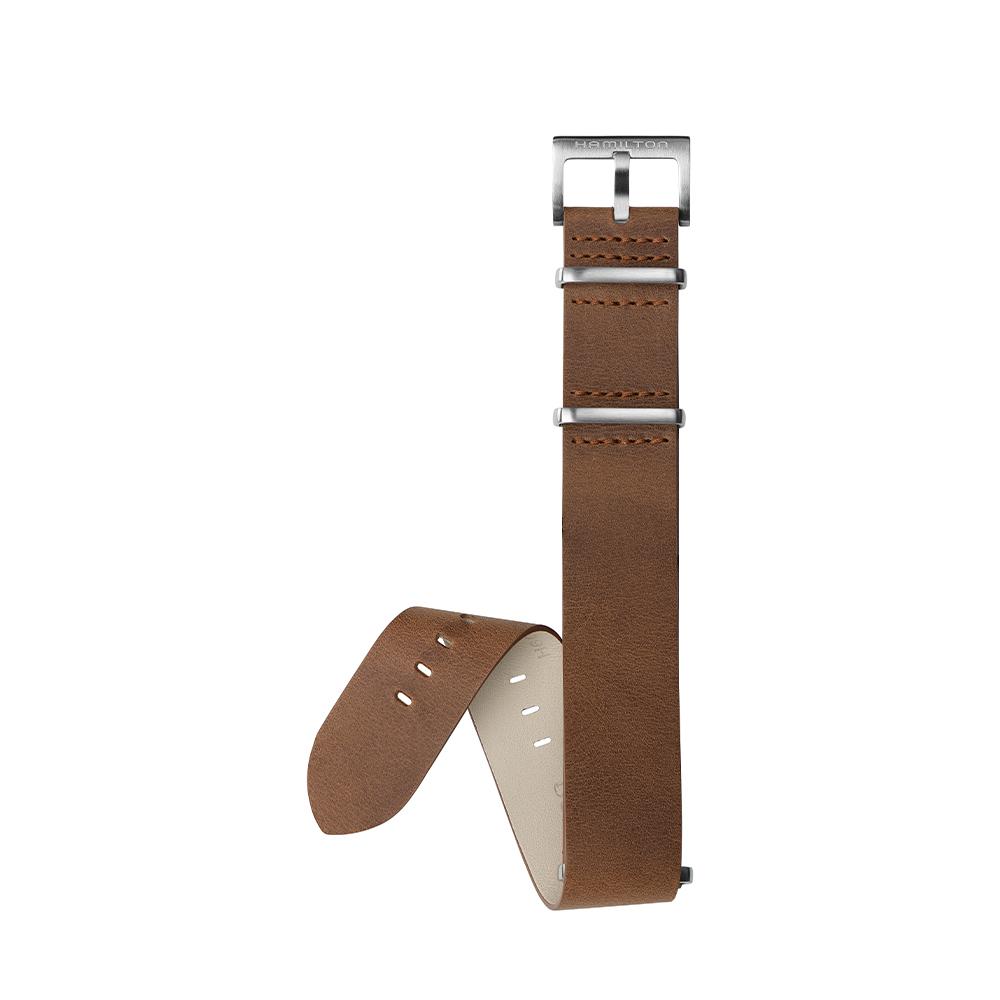 [Hamilton] Brown Leather NATO Style Strap 22mm H6007651151