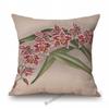 Pink Yellow Orchid Flower Hand Drawing Sketch Painting Home Decorative Sofa Throw Pillow Case Floral Car Seat Cushion Cover Case